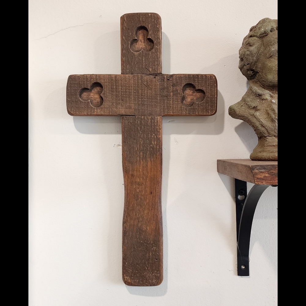 Beautiful Decorative Rustic Folk Art Cross Plaque Piece